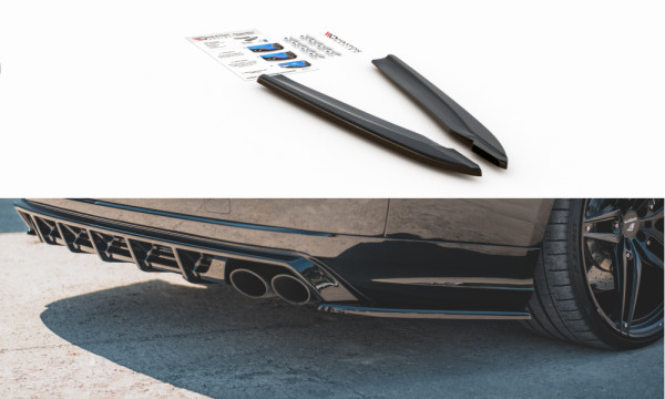 Heck Ansatz Flaps Diffusor V.2 passend für Audi S8 D4 Facelift schw...