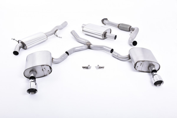 Milltek SSXAU608 Cat-back Dual GT100 - Audi A4 2.0 TFSI B9 Quattro ...