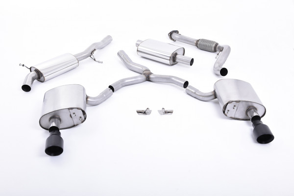 Milltek SSXAU607 Cat-back Dual GT100 - Audi A4 2.0 TFSI B9 Quattro ...