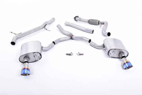 Milltek SSXAU618 Cat-back GT-100 - Audi A4 2.0 TFSI B9 Quattro Salo...
