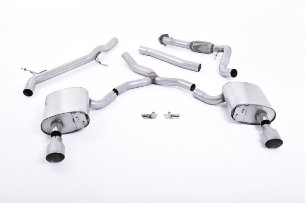 Milltek SSXAU617 Cat-back Dual 100mm GT100 - Audi A4 2.0 TFSI B9 Qu...