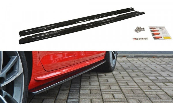 Seitenschweller Ansatz passend für Audi S4 / A4 S-Line B9 schwarz H...