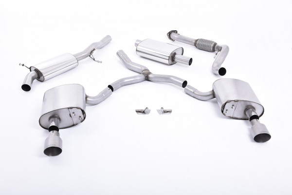 Milltek SSXAU609 Cat-back Dual 100mm GT100 - Audi A4 2.0 TFSI B9 Qu...
