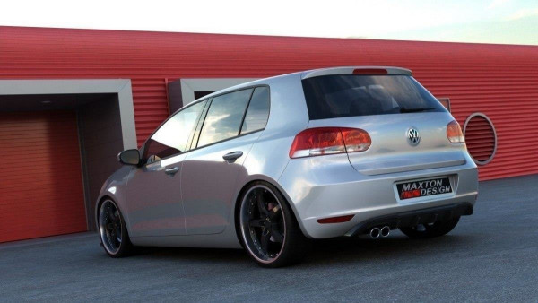 Diffusor Heck Ansatz für VW GOLF 6 MIT 1 AUSPUFF schwarz Hochglanz