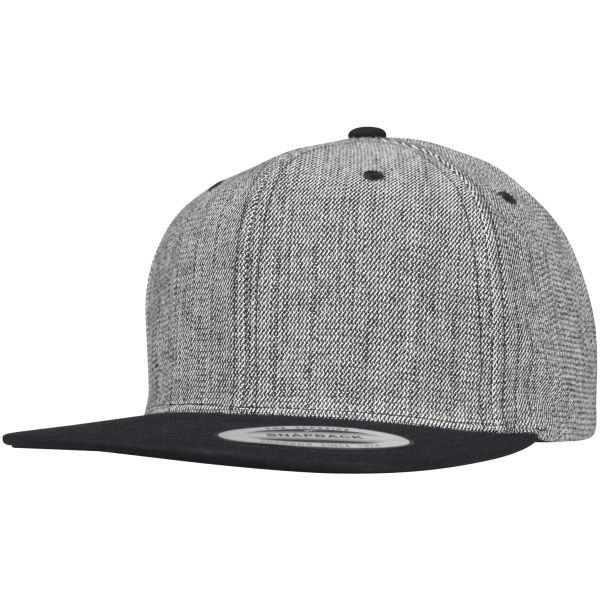 Flexfit Classic 6-Panel Snapback Cap melange / schwarz