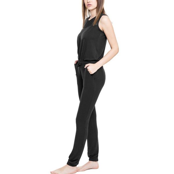 Urban Classics Ladies - TECH MESH Long Jumpsuit schwarz