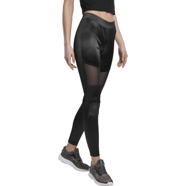 Urban Classics Ladies - Shiny TECH MESH Leggings schwarz