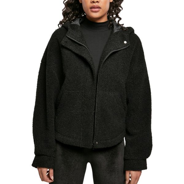 Urban Classics Ladies - Short Sherpa Jacke schwarz