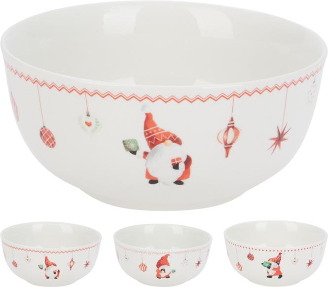 Dekoschale 1 Stück Weihnachtsmann ca. 500 ml ca. 13 x 7 cm 3 Sorten unsortiert Porzellan