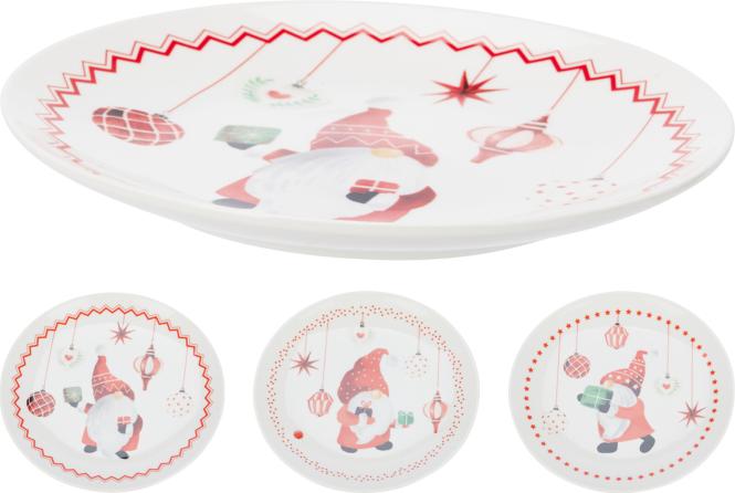 TELLER 1 Stück Weihnachtsmann 3 Sorten unsortiert Porzellan