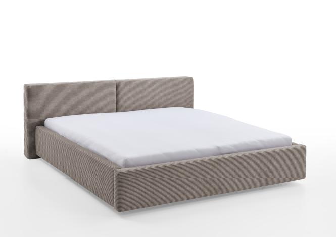 180x200 Polsterbett CUBE inkl. Bettkasten und Matratze von Meise Möbel Taupe