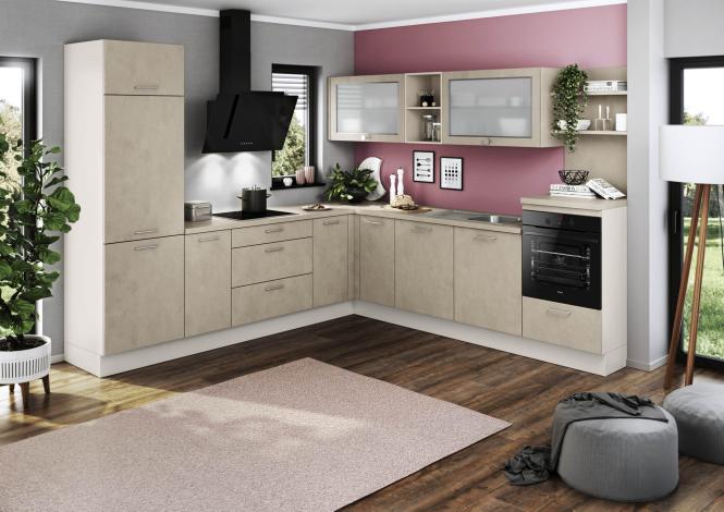 Einbauküche Amelie 158 inkl E-Geräte und Einbauspüle ca. 285 x 290 cm von Burger Sand