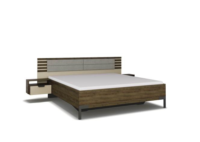 180x200 Bettanlage inkl. 2 Nachttische BAREA von Rauch Champagner / Atlantic Dunkeleiche