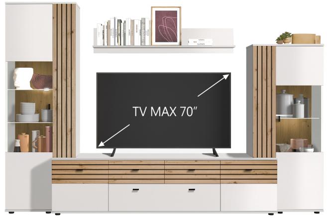 BARLET VC Wohnkombination Set 4-teilig Ohne Led Beleuchtung / Ohne Dekoration von Forestdream A6BL00VC Weiss/Braun