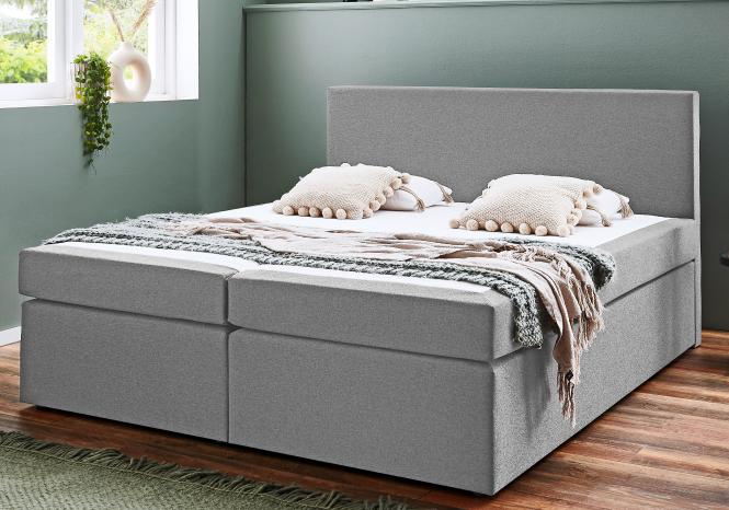 Boxspringbett 180x200 cm Bonell-Federkern Silber