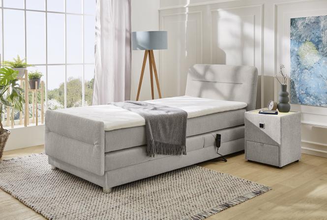 Boxspringbett elektrisch 100x200 Grau PAOLA