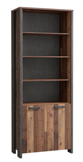 Büroschrank 2-türig CLIF von Forte Old-Wood Vintage / Beton