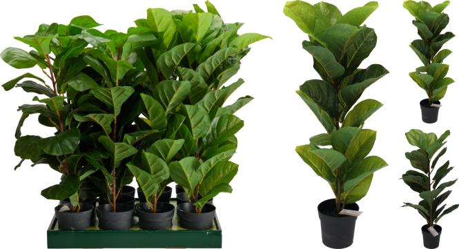 DEKOPFLANZE IM TOPF Kunstpflanze 1 Stück ca. 65 cm Polyethylene Grün, Schwarz