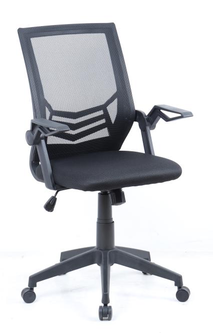 Drehstuhl ESSEN mit Tilt Mechanismus inkl. klappbare Armlehnen und Wippfunktion Schwarz