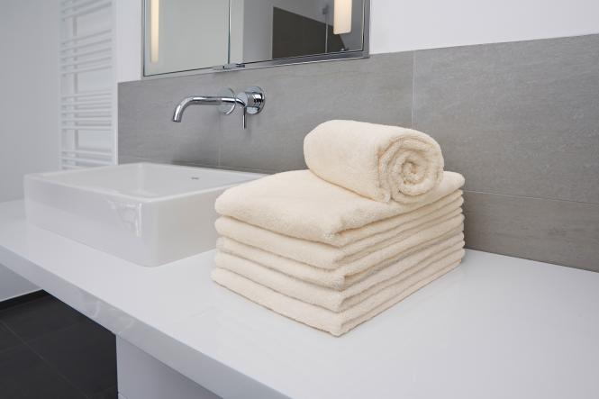 DUSCHTUCH Walkfrottier 1 Stück ca. 70x140 cm champagner