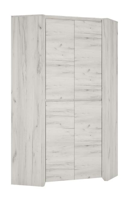 Eckkleiderschrank 96x96 cm Weiß Eiche Craft ANGEL TYP-21