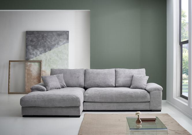 Ecksofa Cord Grau 177 x 281 cm ANGEL