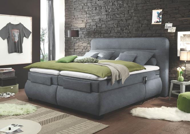 Boxspringbett Evaleen 180 x 200 Dunkelgrau