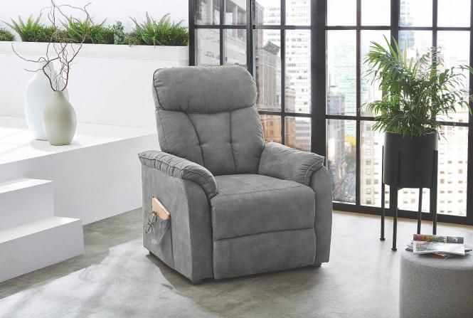 Fernsehsessel 1er inkl Liegefunktion DORSTEN Grau