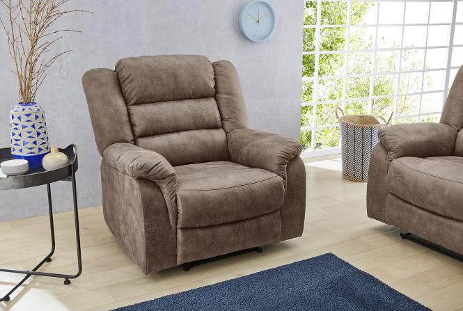 Fernsehsessel CLEVELAND inkl Liegefunktion Vintage Grau/Braun