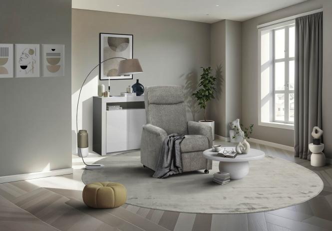 Fernsehsessel mit eletrischer Relaxfunktion Grau