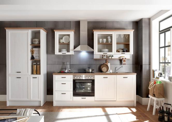 Küchenblock 339 cm inkl. Elektro-Set Jasmin von Bega Korpus / Front Pinie Hell Nachbildung