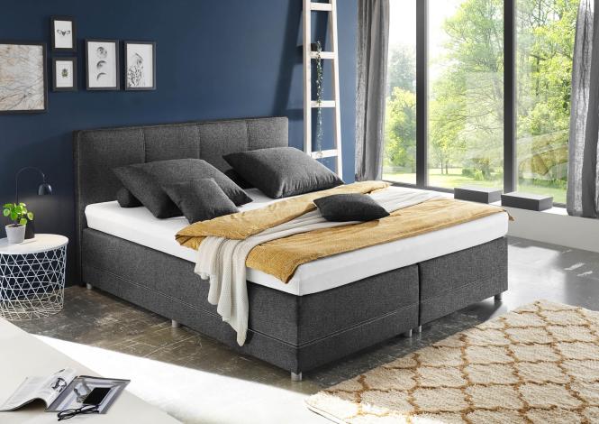 Boxspringbett Lewisporte 180 x 200 Dunkelgrau