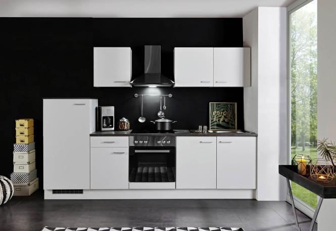 Küchenblock ca. 270 cm breit ohne E-Geräte inkl. Spüle Weiss