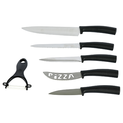 Messer-Set AXENTIA 6-tlg Edelstahlklinge 1 Stück inkl. Obstschäler, Pizzamesser