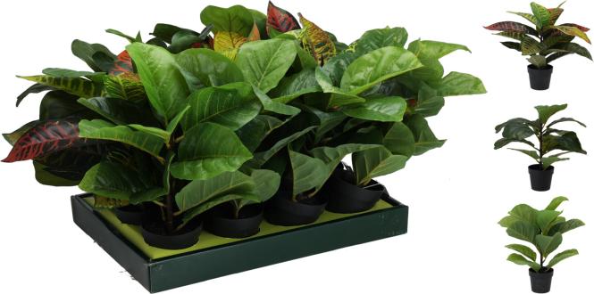 MINI KUNSTPFLANZE im Topf 1 Stück 3 Sorten unsortiert Polyester Grün