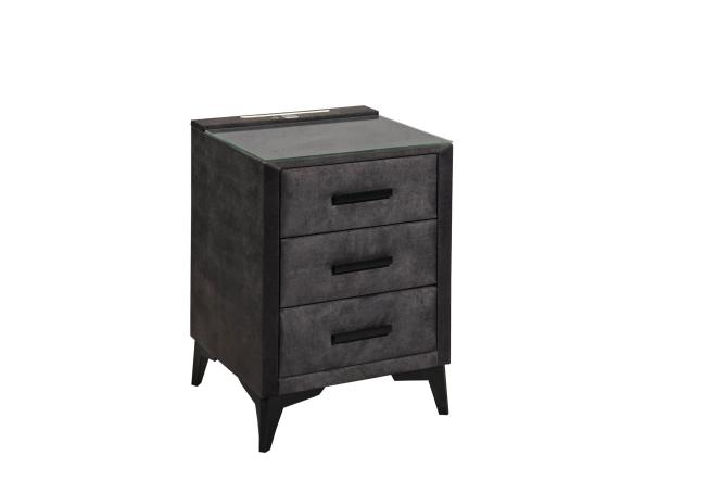 Nachtkommode PLUTO inkl. Beleuchtung Espresso