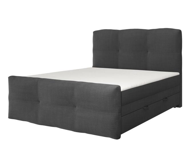 Boxspringbett 180x200 cm inkl. Bettkasten und 7-Zonen TFK-Matratzen von New Design Grau