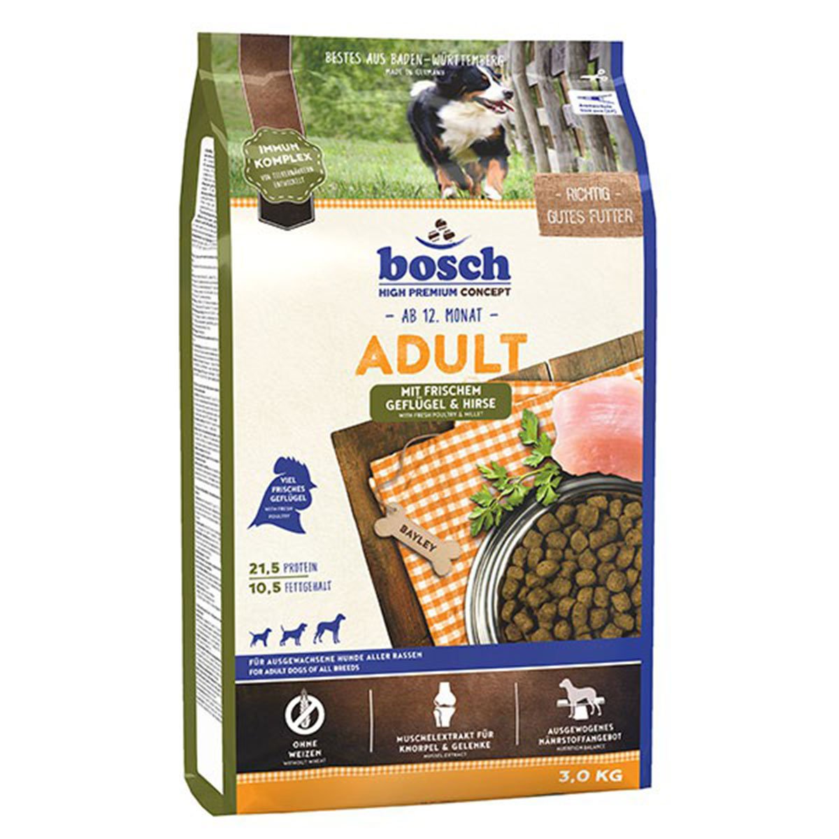 Bosch Hundefutter Adult Geflügel & Hirse 2x15kg