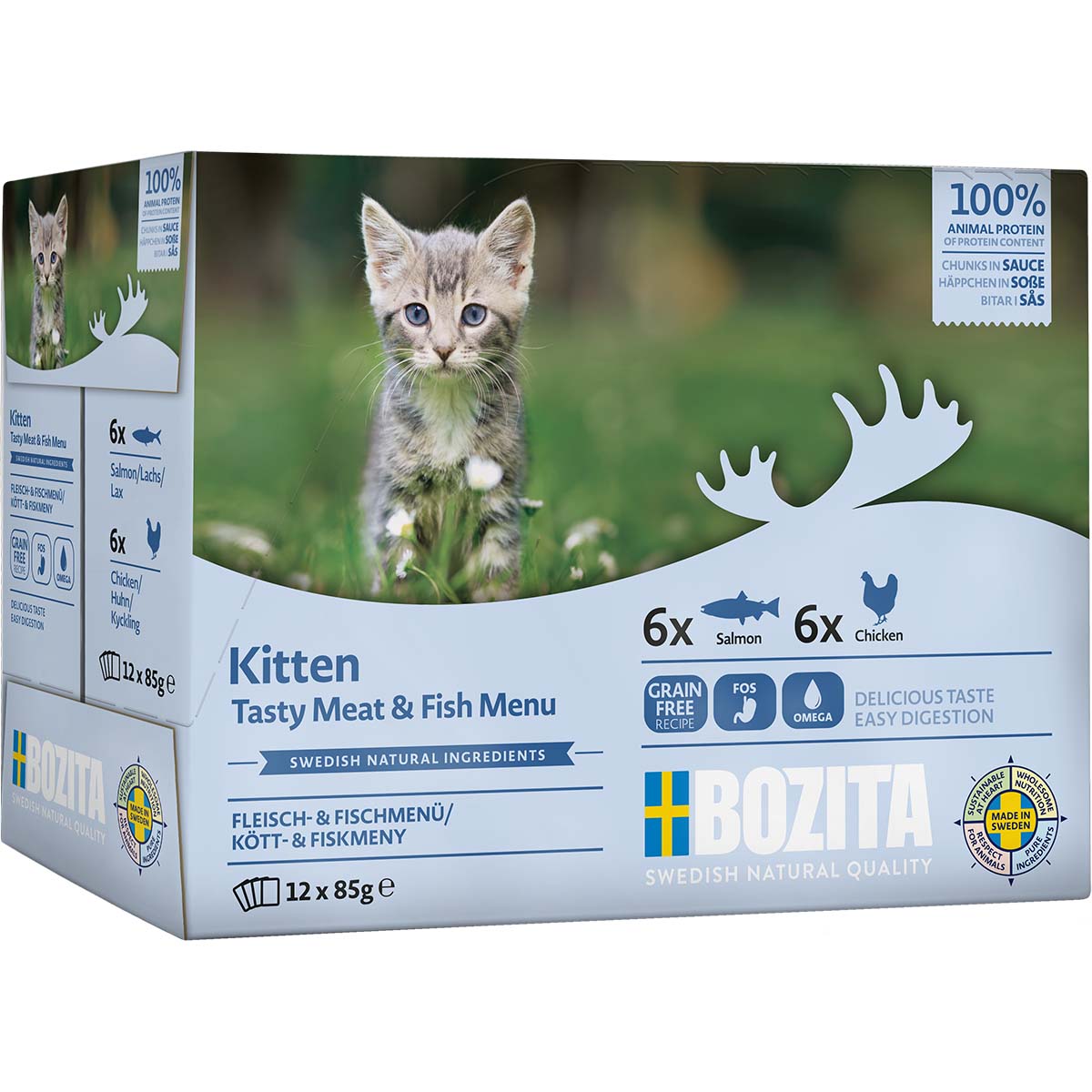 Bozita Pouch HiS Multibox Fisch&Fleisch Kitten 12x85g