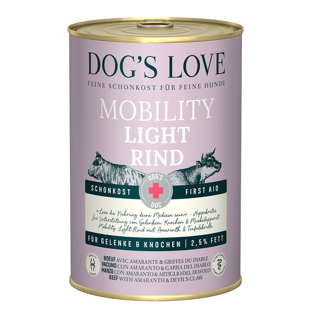 Dog's Love DOC Mobility Light Rind 6x400 g