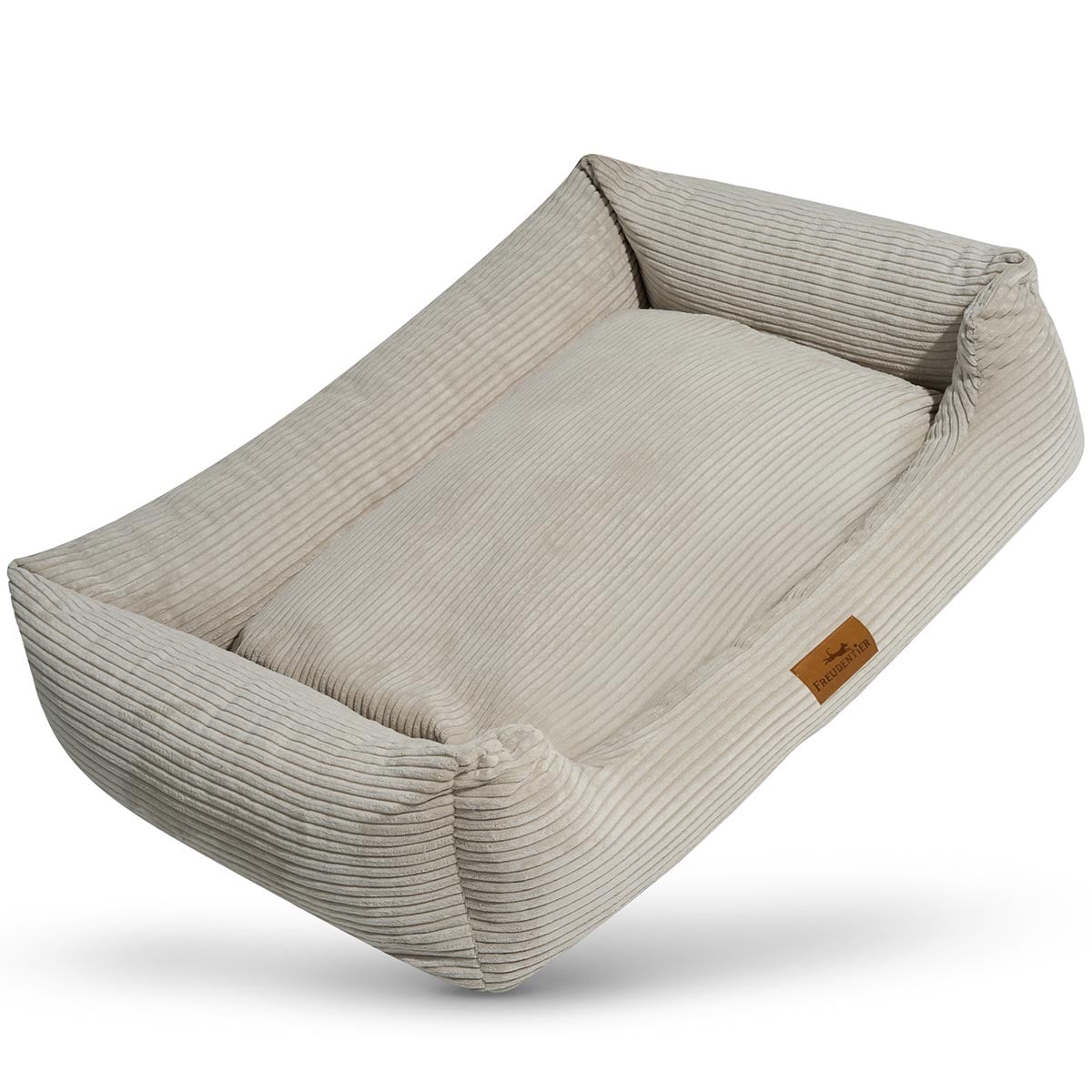 Freudentier orthopädisches Hundebett Cord creme M