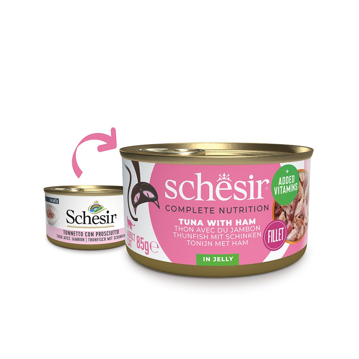 Schesir Cat Complete Thunfisch mit Schinken in Jelly 12x85 g