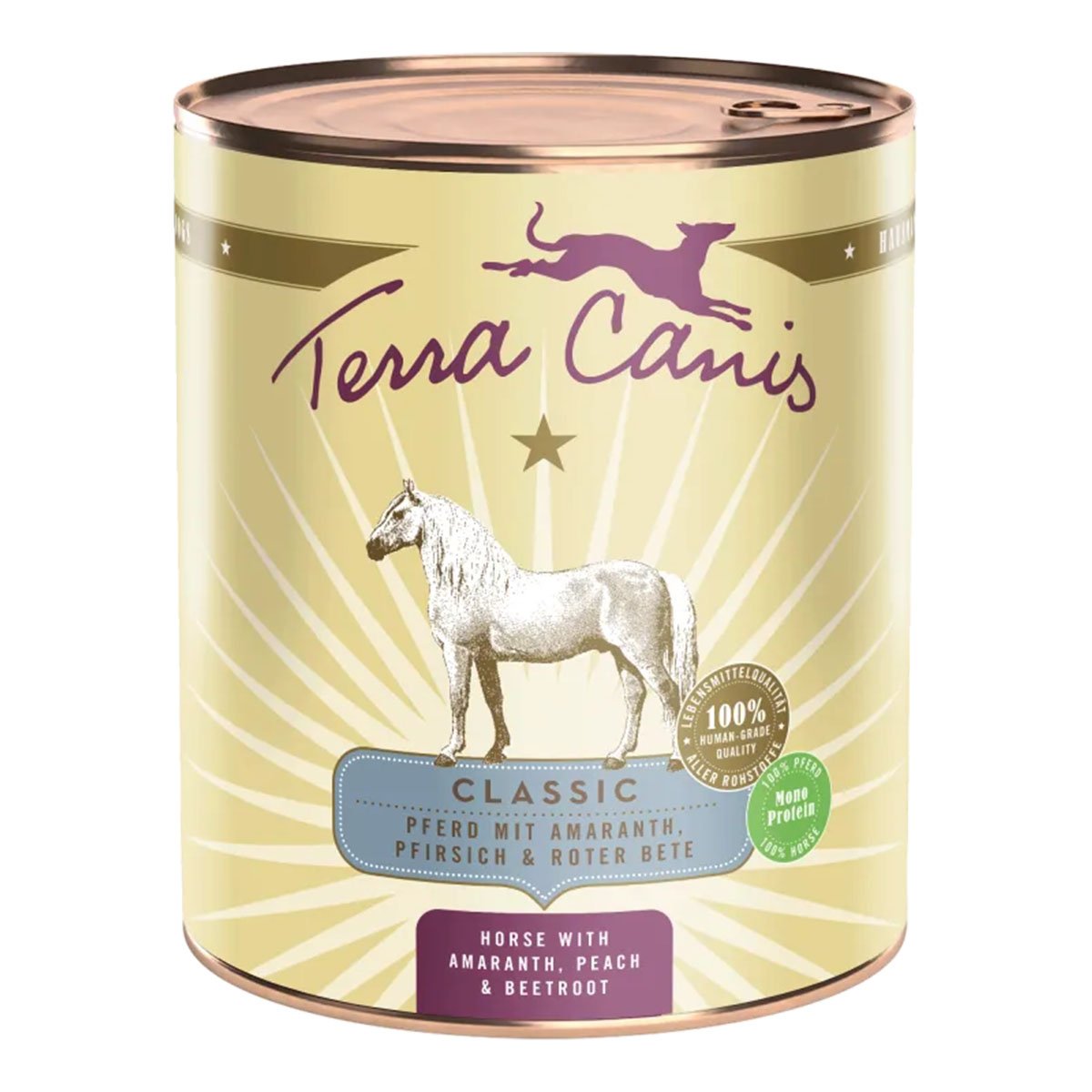 Terra Canis CLASSIC – Pferd mit Amaranth, Pfirsich und Roter Bete 6x800g