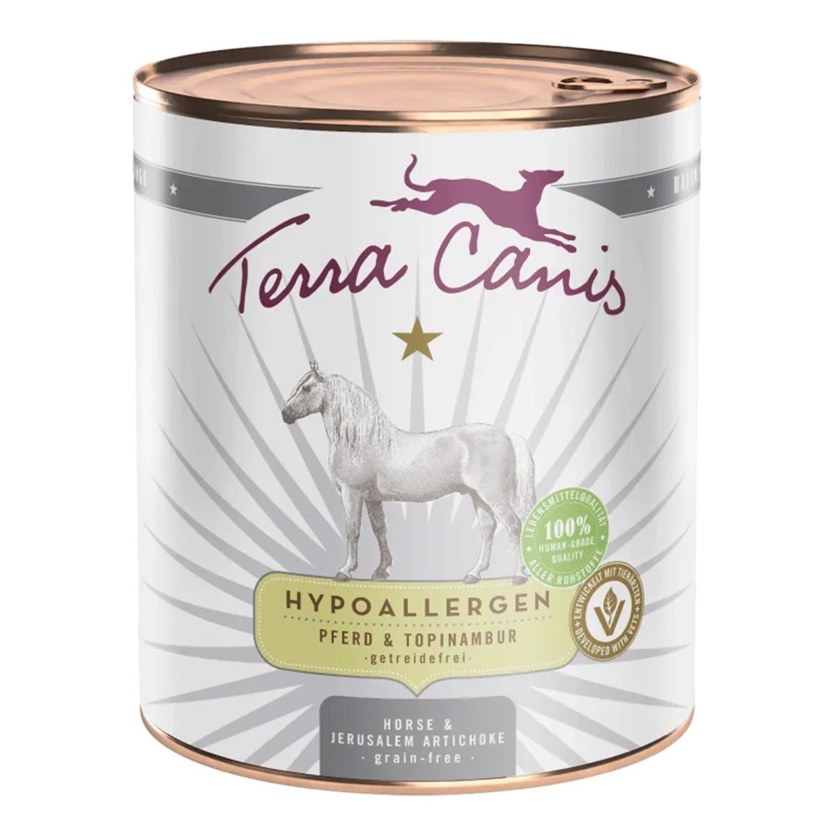Terra Canis HYPOALLERGEN Pferd mit Topinambur, getreidefrei 6x800g