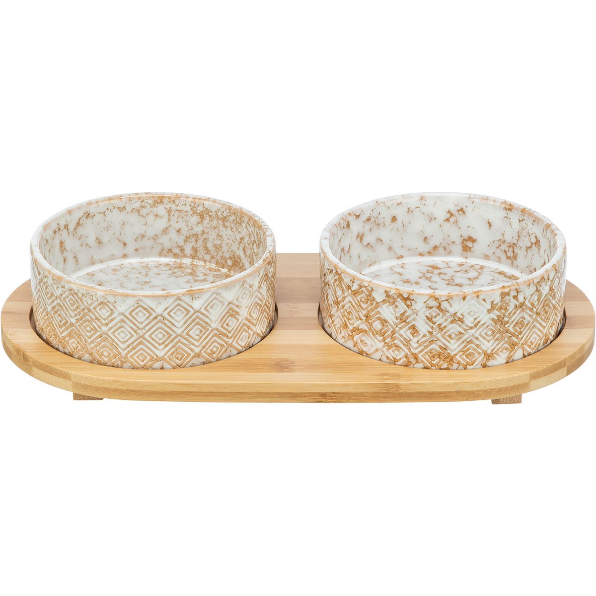 Trixie Napf-Set Keramik/Bambus 2×0,8 l/ø 16 cm