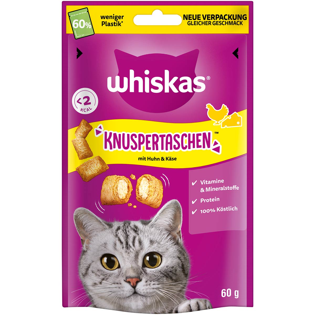 Whiskas Knuspertaschen Huhn & Käse 6x60 g