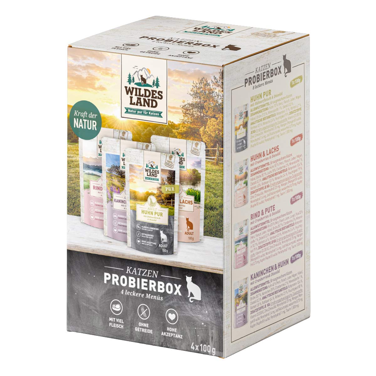 Wildes Land 4er Pouch Probierbox 4x100 g