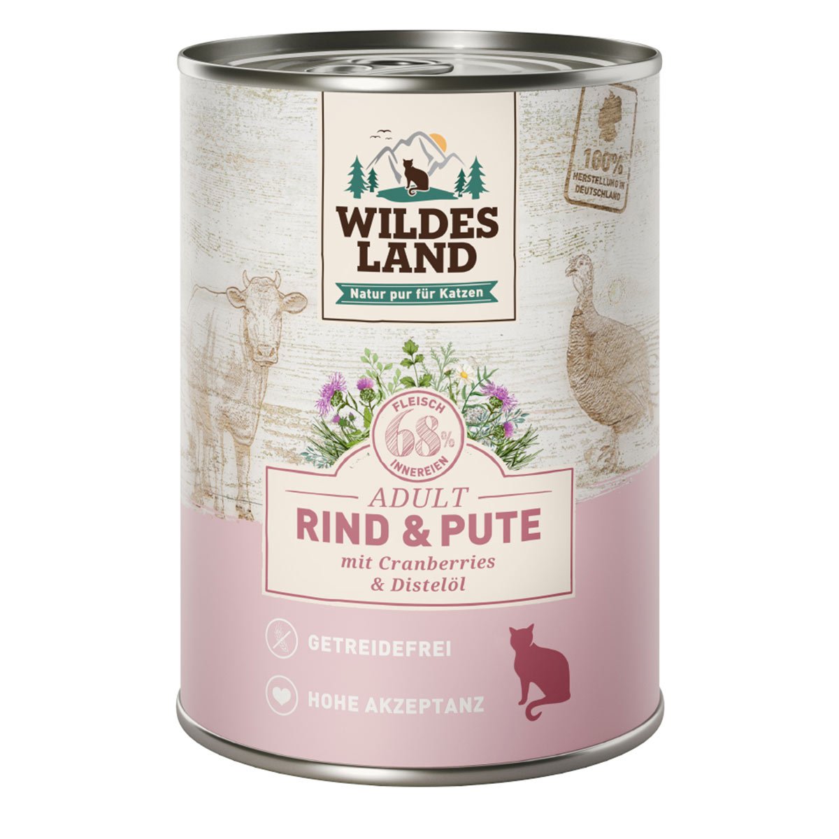 Wildes Land Rind und Pute mit Cranberries 6x400 g