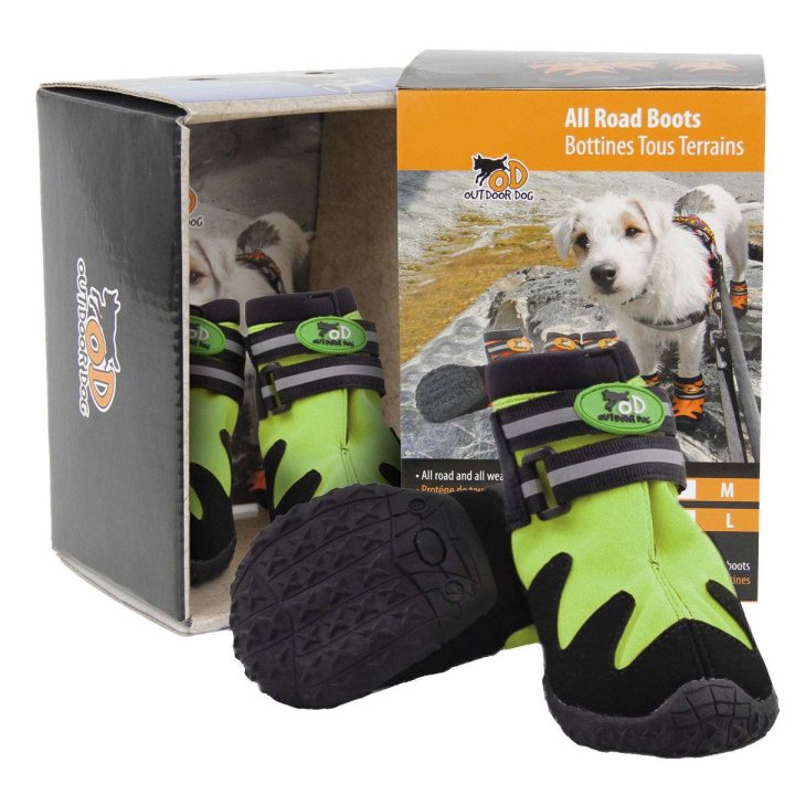 Outdoor Dog - All Road Boots - Hundeschuhe 4er Set - Grün - XS (2,50 € pro 1 Stück)