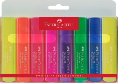 Faber-Castell Textmarker Superflourescent, 8 Farben, nachfüllbar